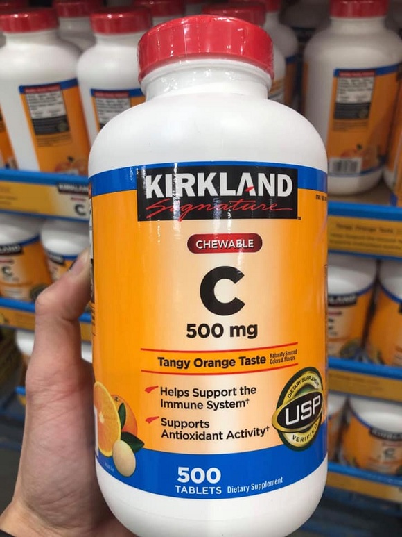 Viên nhai Kirkland vitamin C 500mg của Mỹ hộp 500 viên 6